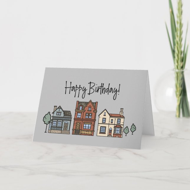 Neue Zuhause Client Happy Birthday Card Dankeskarte (Vorderseite)
