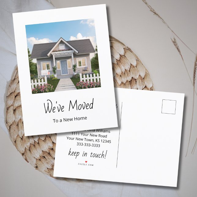 Neue Zuhause Einfache Änderung der Foto-Adresse Ankündigungspostkarte (Von Creator hochgeladen)