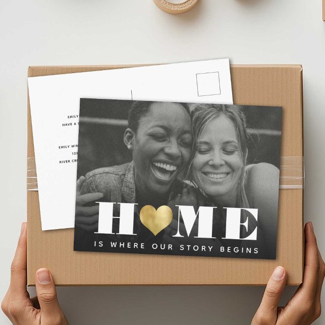 Neue Zuhause Einfache Coole Moderne Minimalistisch Ankündigungspostkarte (Von Creator hochgeladen)