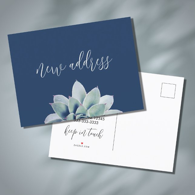 Neue Zuhause Elegant Succulent Wir haben grün bewe Ankündigungspostkarte (Von Creator hochgeladen)