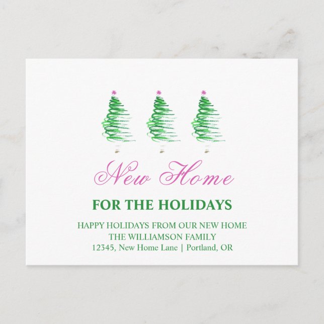 Neue Zuhause | Feiertage-Ankündigung Postkarte (Vorderseite)