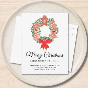 Neue Zuhause Festliche Weihnachtsbewegung Ankündigungspostkarte