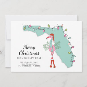 Neue Zuhause Florida Karte Weihnachtsfeiertag Flam