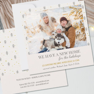 Neue Zuhause Foto Doodle Skandinavische Kiefernwäl Ankündigung