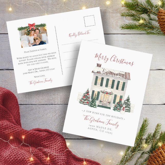 Neue Zuhause Foto Holiday Postkarte (New Home Photo Holiday Postcard
)