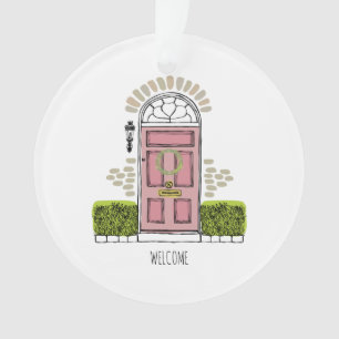 Neue Zuhause Front Door Art Willkommensname Anschr Ornament
