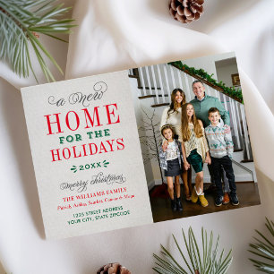 Neue Zuhause für das Foto Holidays Rustic Linen Feiertagskarte