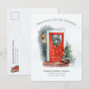 Neue Zuhause für die Änderung der Urlaubsadresse Postkarte