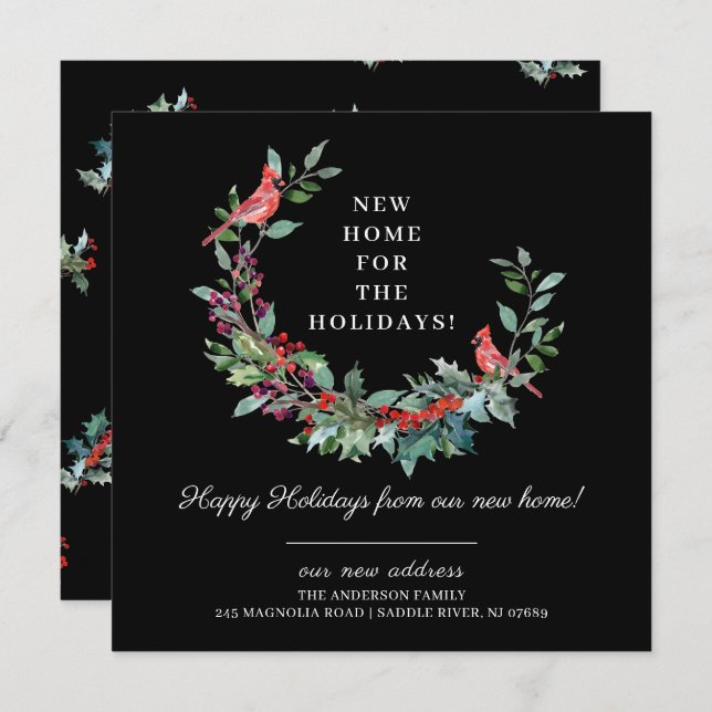 Neue Zuhause für die Feiertage-Ankündigung Einladung (Vorne/Hinten)