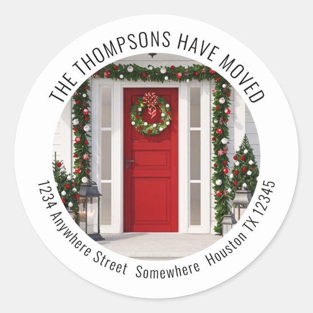 Neue Zuhause für die Foto-Rücksendeadresse Runder Aufkleber (Vorderseite)