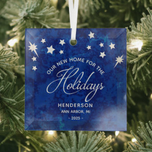 Neue Zuhause für die Urlaubfamilie Ornament Aus Glas