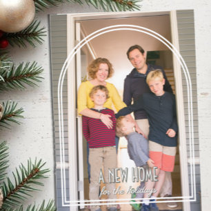 Neue Zuhause für die Weihnachtsfeiertage Feiertagskarte