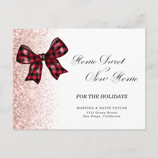 Neue Zuhause für die Weihnachtsfeiertage Postkarte (Vorderseite)