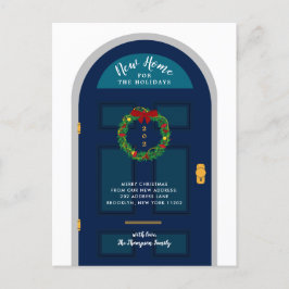 Neue Zuhause für Holidays Blue Door Holiday Feiertagspostkarte
