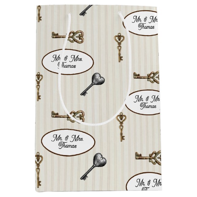 Neue Zuhause Housewarming Personalisiert Mittlere Geschenktüte (Vorderseite)