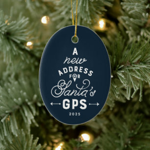 Neue Zuhause Marine blau ein Foto Weihnachten Keramik Ornament