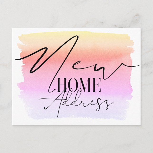 Neue Zuhause Modern Watercolor Neue Adresse Postka Postkarte (Vorderseite)