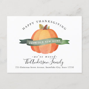 Neue Zuhause Moved Happy Thanksgiving Holiday Movi Ankündigungspostkarte