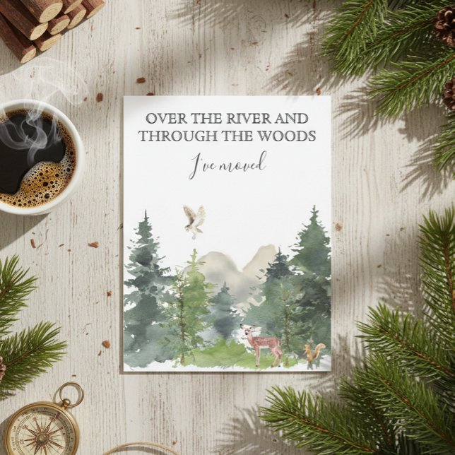 Neue Zuhause Moving Ankündigung Cabin Lodge Forest (Von Creator hochgeladen)