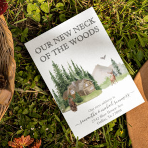 Neue Zuhause Moving Ankündigung Kabine Lodge