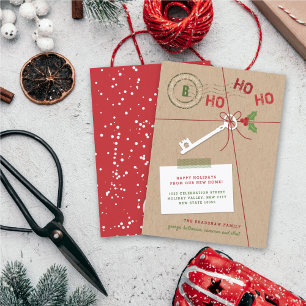 Neue Zuhause - neue Schlüsselkarte für die Ankündi Feiertagskarte