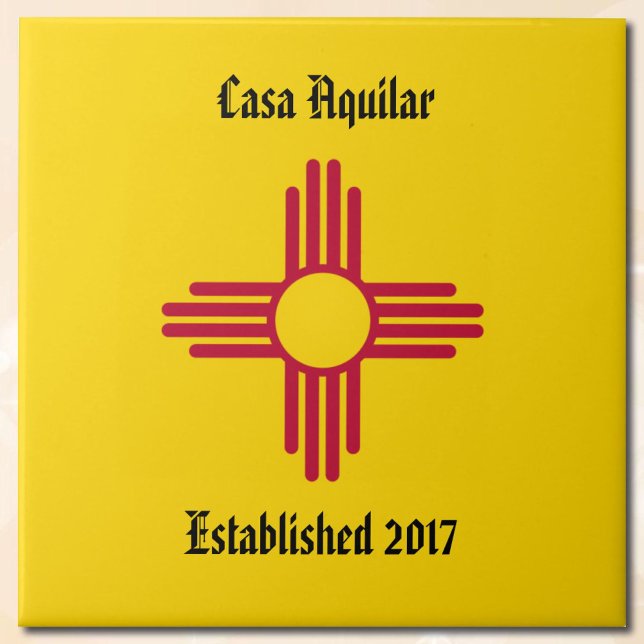 Neue Zuhause New Mexico Zia Symbol personalisieren Fliese (Von Creator hochgeladen)