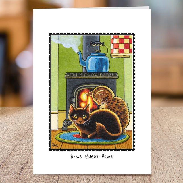 Neue Zuhause Niedliche Katzenmalerei benutzerdefin Karte (Von Creator hochgeladen)