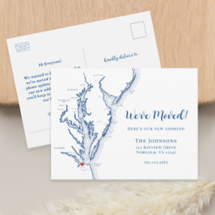Neue Zuhause Norfolk VA Map Moving Ankündigungspostkarte