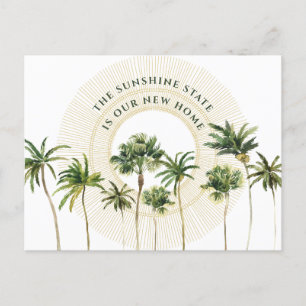 Neue Zuhause Palm Trees Gold Sun Sonnenschein Staa Ankündigungspostkarte