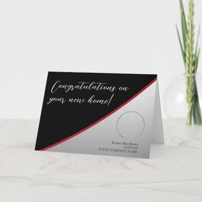 Neue Zuhause Real Anwesen Foto Business Note Card Karte (Vorderseite)