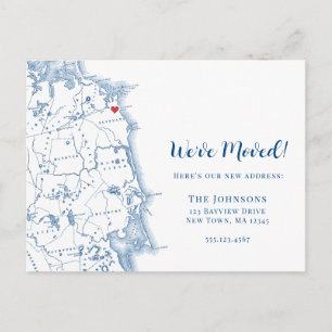 Neue Zuhause Scituate Massachusetts Bewegung Ankündigungspostkarte
