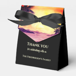 Neue Zuhause Sonnenuntergang in Tropen Wasserfarbe Geschenkschachtel