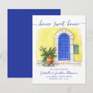 Neue Zuhause Sweet Zuhause Watercolor Blue Yellow  Ankündigung