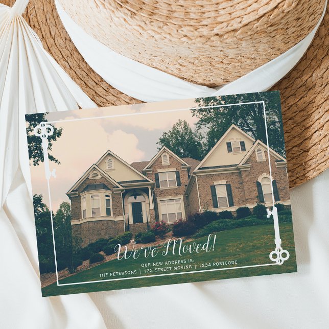 Neue Zuhause-Tastenverschiebungsanzeige Foto hochl Ankündigungspostkarte (Von Creator hochgeladen)