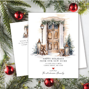 Neue Zuhause-Vordertür verschieben Ankündigungspostkarte