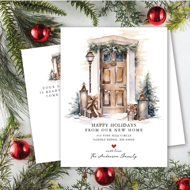 Neue Zuhause-Vordertür verschieben Ankündigungspostkarte (Von Creator hochgeladen)