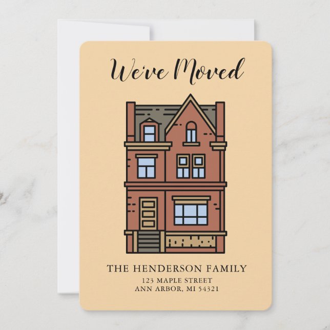 Neue Zuhause Wir haben die Ankündigung über den Um (Vorderseite)