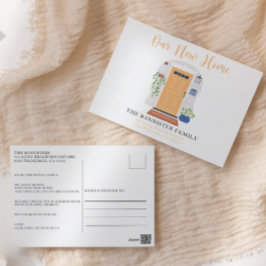 Neue Zuhause Wir haben die Aquarelltür verschoben Postkarte