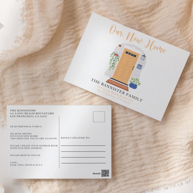 Neue Zuhause Wir haben die Aquarelltür verschoben Postkarte (Von Creator hochgeladen)