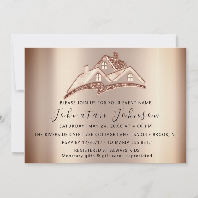 Neue Zuhause Wir haben Haus Party Real Anwesen ver Einladung (Vorderseite)