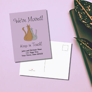 Neue Zuhause Wir haben Tabby Cats verschoben Ankündigungspostkarte