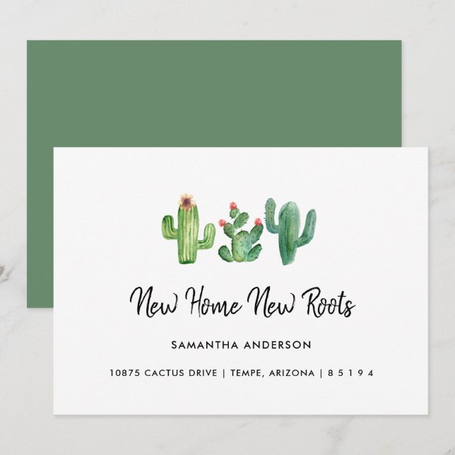 Neue Zuhause-Wurzeln Ich habe neue Wurzeln gepflan Ankündigung (Vorne/Hinten)