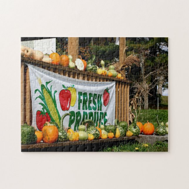 Neuengland Landhaus Stand Herbst Puzzle (Horizontal)