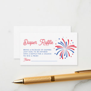 Neuer 4. Juli Babydusche-Windeln-Raffle Begleitkarte