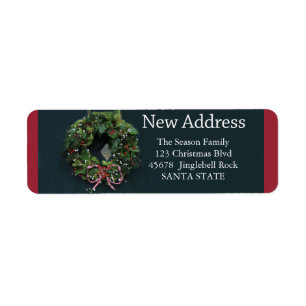 Neuer AdressenweihnachtsKranz Feiertags-Aufkleber