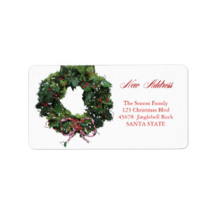 Neuer AdressenweihnachtsKranz Feiertags-Aufkleber Adressaufkleber