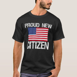 Neuer amerikanischer Bürger mit Stolz auf neue ame T-Shirt
