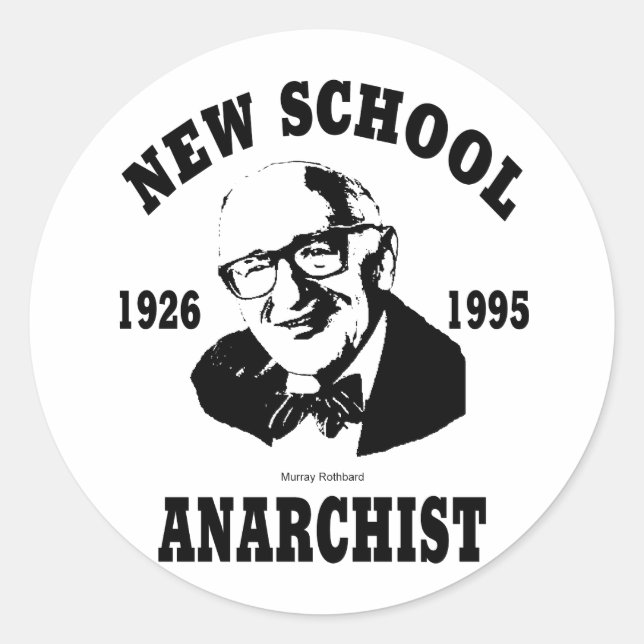 Neuer Anarchist — Murray Rothbard Runder Aufkleber (Vorderseite)