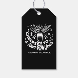 Neuer Anfang Weingläser - Illustration 2 Geschenkanhänger