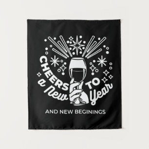 Neuer Anfang Weingläser - Illustration 2 Wandteppich